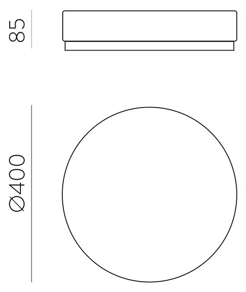 ACB Iluminacion Stropní LED svítidlo ATEN, ⌀ 40 cm, 36W, CRI90 Teplota světla: 3000K - teplá bílá, Stmívání, řízení: ON/OFF (bez stmívání)