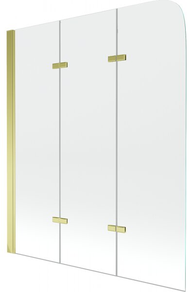 Mexen Felix tříkřídlá vanová zástěna 120 x 140 cm, transparentní, zlatá - 890-120-003-50-00
