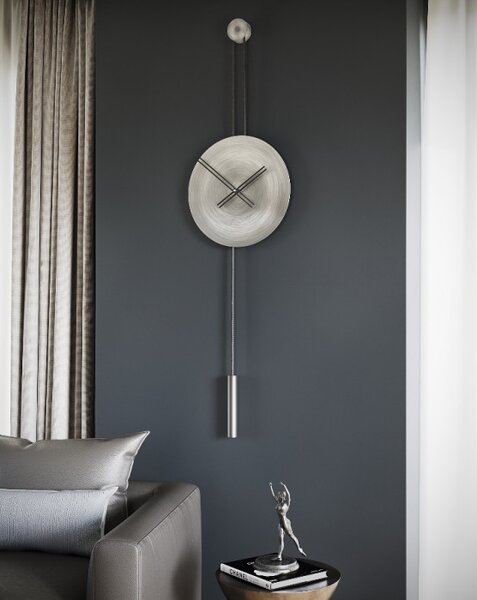 Mclocks Designové nástěnné hodiny SER45002 Serenity antique silver-black-silver 90cm