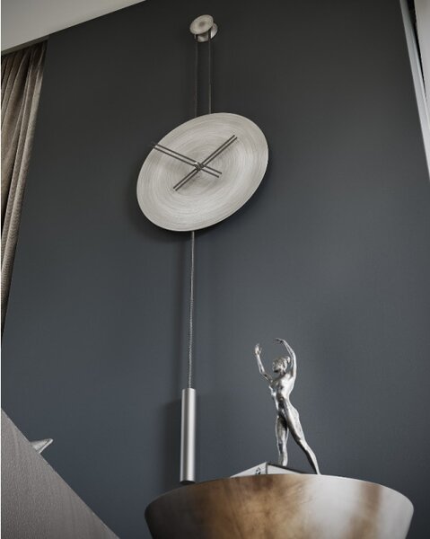 Mclocks Designové nástěnné hodiny SER45002 Serenity antique silver-black-silver 90cm