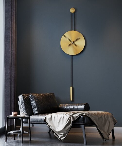 Mclocks Designové nástěnné hodiny SER45012 Serenity mat gold-black 90cm