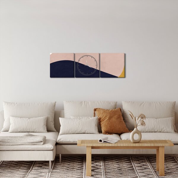 Obraz - Akvarelové hory N⁰2 (s hodinami) (90x30 cm)