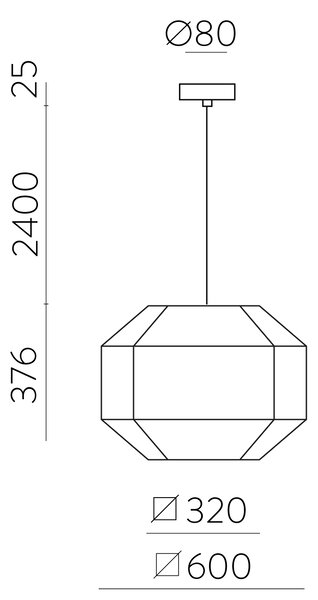 ACB Iluminacion Závěsné svítidlo BAUHAUS, ⌀ 60 cm, 1x E27 15W Barva: Bílá, Barva montury: Bílá