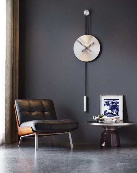 Mclocks Designové nástěnné hodiny SER45014 Serenity mat silver-black 90cm