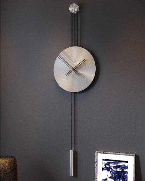 Mclocks Designové nástěnné hodiny SER45014 Serenity mat silver-black 90cm