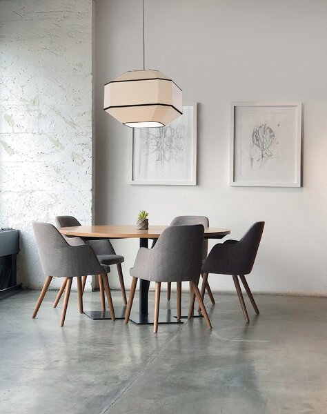 ACB Iluminacion Závěsné svítidlo BAUHAUS, ⌀ 45 cm, 1x E27 15W Barva: Bílá, Barva montury: Bílá