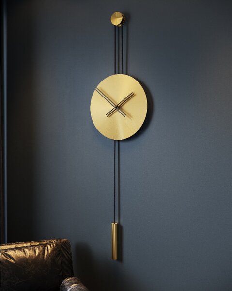 Mclocks Designové nástěnné hodiny SER45012 Serenity mat gold-black 90cm