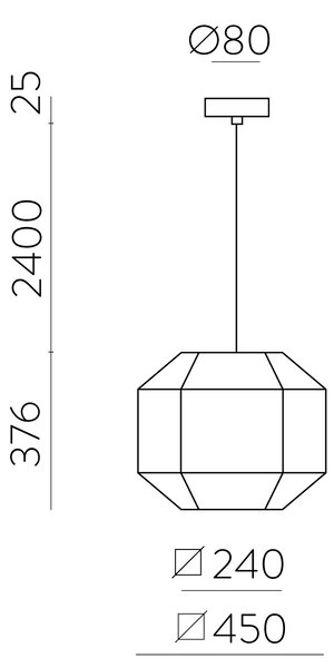 ACB Iluminacion Závěsné svítidlo BAUHAUS, ⌀ 45 cm, 1x E27 15W Barva: Bílá, Barva montury: Bílá
