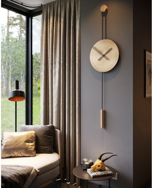 Mclocks Designové nástěnné hodiny SER45001 Serenity antique gold-black 90cm