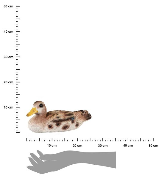 Zahradní figurka z polyresinu Duck, 10x23,5 cm, hnědá
