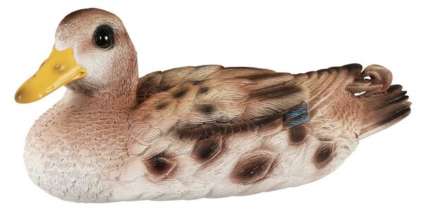 Zahradní figurka z polyresinu Duck, 10x23,5 cm, hnědá