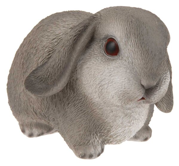 Zahradní figurka z polyresinu Bunny, 16 cm, šedá