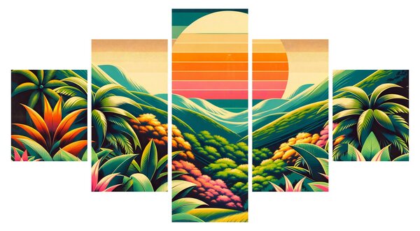 Obraz - Pestrobarevný západ slunce (125x70 cm)
