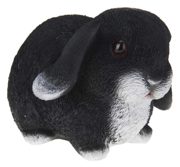 Zahradní figurka z polyresinu Bunny, 16 cm, černá