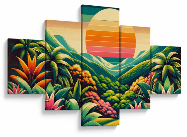 Obraz - Pestrobarevný západ slunce (125x70 cm)