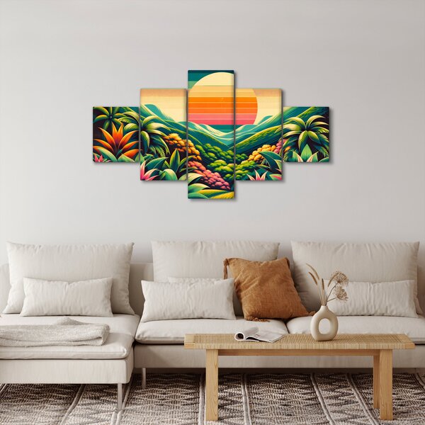 Obraz - Pestrobarevný západ slunce (125x70 cm)