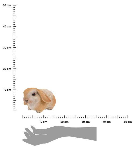 Zahradní figurka z polyresinu Bunny 2, 16 cm, hnědá