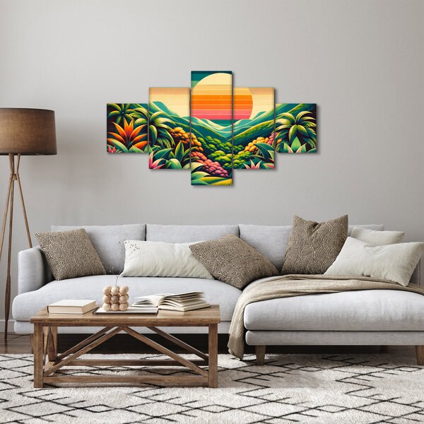 Obraz - Pestrobarevný západ slunce (125x70 cm)