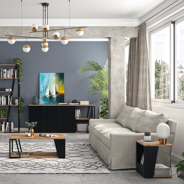 Konferenční stolek s deskou v dekoru ořechového dřeva 40x40 cm Albi - TemaHome