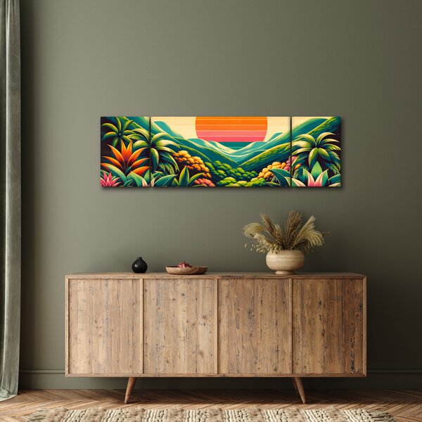 Obraz - Pestrobarevný západ slunce (170x50 cm)