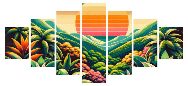 Obraz - Pestrobarevný západ slunce (210x100 cm)
