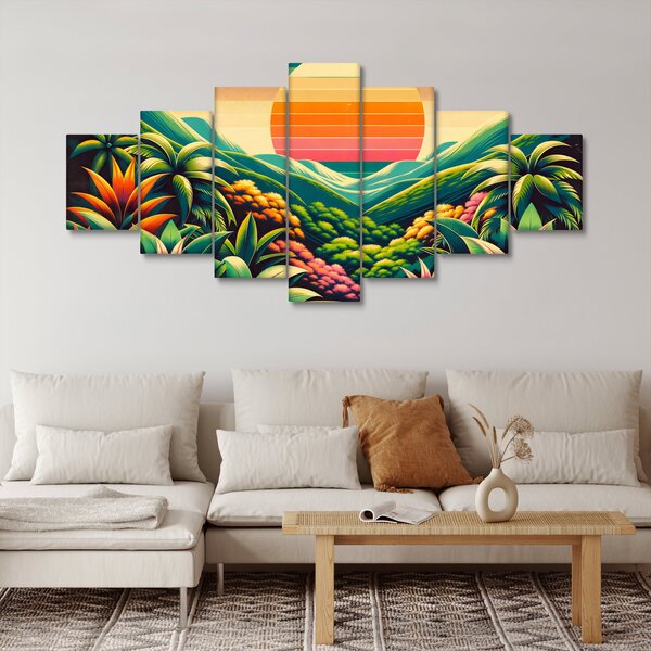 Obraz - Pestrobarevný západ slunce (210x100 cm)