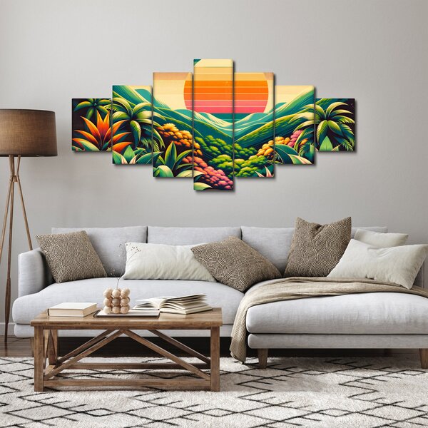 Obraz - Pestrobarevný západ slunce (210x100 cm)