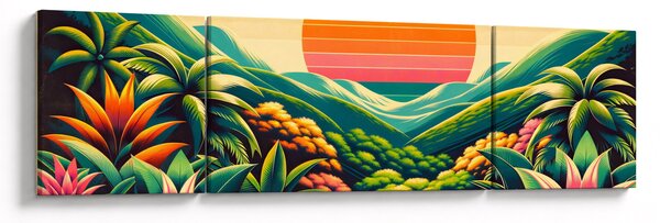 Obraz - Pestrobarevný západ slunce (170x50 cm)