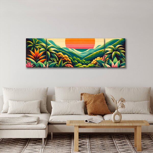 Obraz - Pestrobarevný západ slunce (170x50 cm)