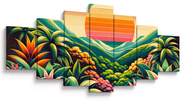 Obraz - Pestrobarevný západ slunce (210x100 cm)