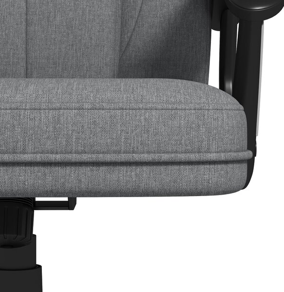 Kancelářská židle Vinsetto - ergonomická otočná židle s nastavitelnou výškou, houpací funkcí, opěrkou hlavy a polstrovanými područkami, šedá lněná, 66
