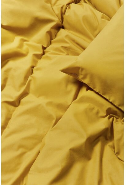 Hořčicově žluté bavlněné povlečení na dvoulůžko Bonami Selection, 200 x 220 cm