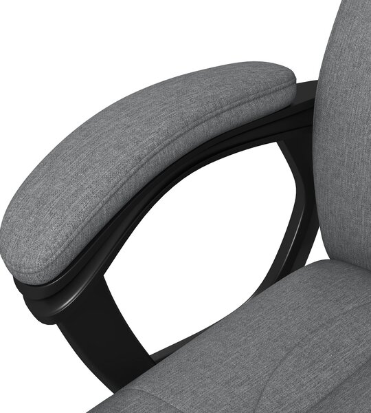 Kancelářská židle Vinsetto - ergonomická otočná židle s nastavitelnou výškou, houpací funkcí, opěrkou hlavy a polstrovanými područkami, šedá lněná, 66