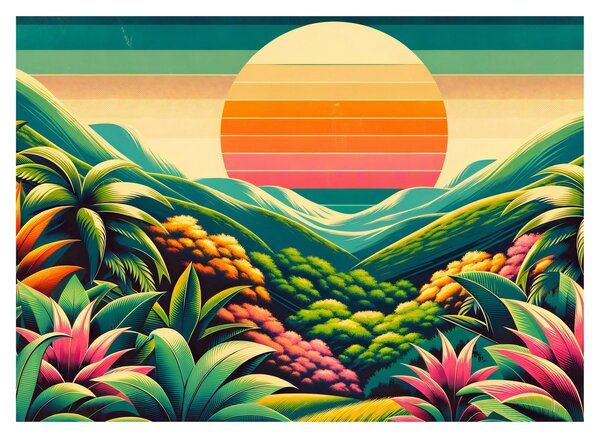 Obraz - Pestrobarevný západ slunce (70x50 cm)