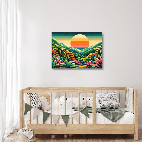 Skleněný obraz - Pestrobarevný západ slunce (70x50 cm)