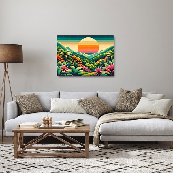 Skleněný obraz - Pestrobarevný západ slunce (70x50 cm)