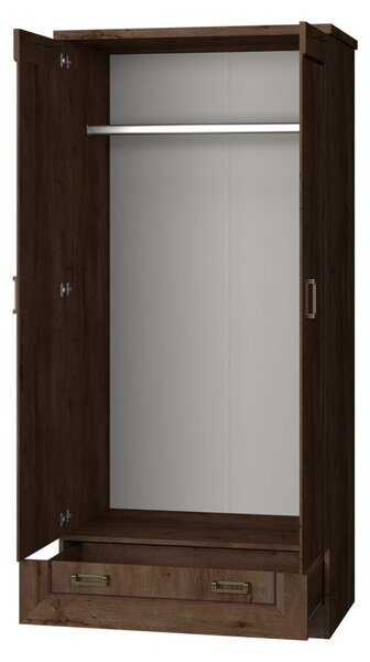 Dvoudveřová šatní skříň 90 cm MERLO - dub lefkas