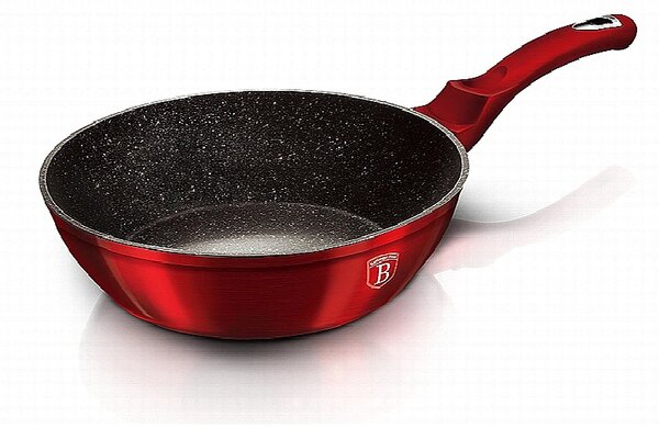 Pánev hluboká s mramorovým povrchem a poklicí 24 cm Burgundy Metallic Line