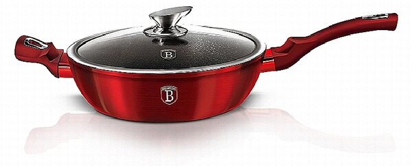 Pánev hluboká s mramorovým povrchem a poklicí 32 cm Burgundy Metallic Line