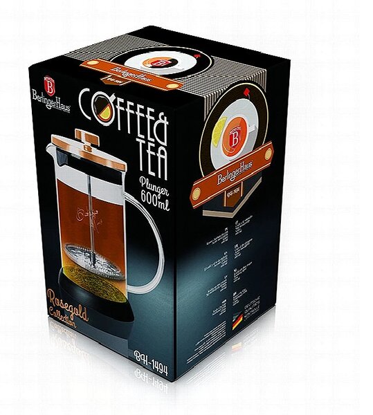 Konvička na čaj a kávu French Press 600 ml Rosegold collection