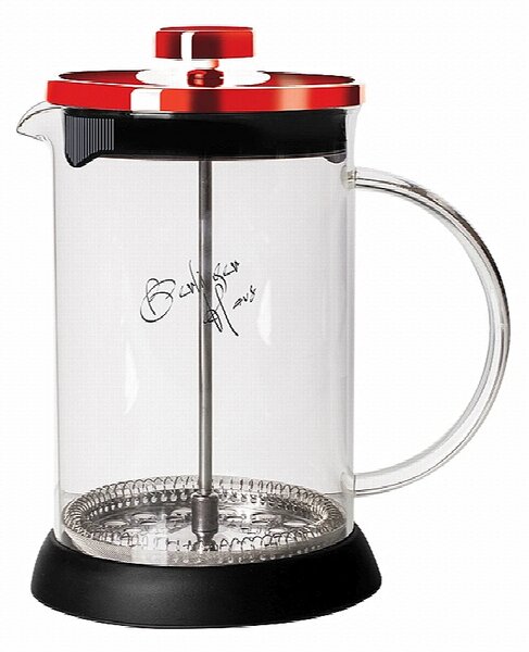 Konvička na čaj a kávu French Press 350 ml Burgundy Metallic Line
