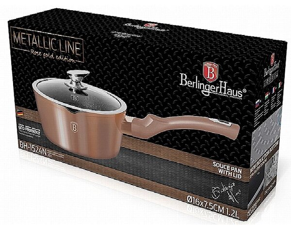Rendlík s poklicí s mramorovým povrchem 16 cm Rosegold Metallic Line