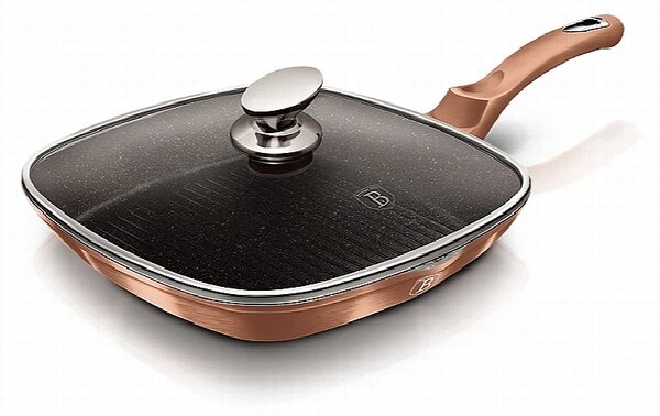 Pánev grilovací s mramorovým povrchem a poklicí 28 cm Rosegold Metallic Line