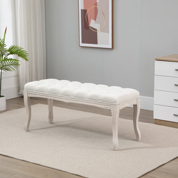 HOMCOM Čalouněná lavice s úložným prostorem a botníkem Vintage 110 x 40 x 48 cm | Aosom