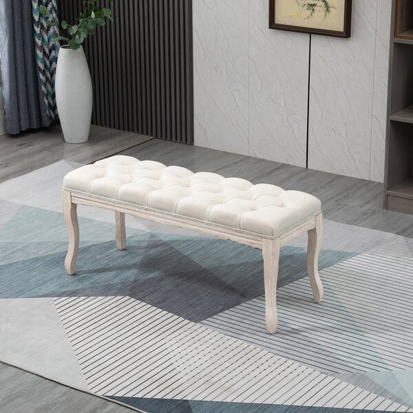 HOMCOM Čalouněná lavice s úložným prostorem a botníkem Vintage 110 x 40 x 48 cm | Aosom