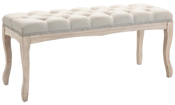 HOMCOM Čalouněná lavice s úložným prostorem a botníkem Vintage 110 x 40 x 48 cm | Aosom