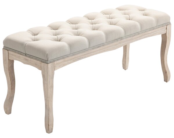 HOMCOM Čalouněná lavice s úložným prostorem a botníkem Vintage 110 x 40 x 48 cm | Aosom