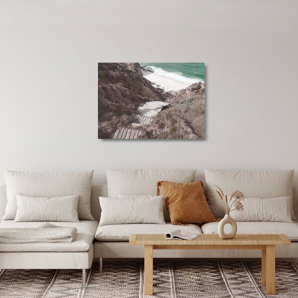 Skleněný obraz - Cesta k smaragdovému moři (70x50 cm)