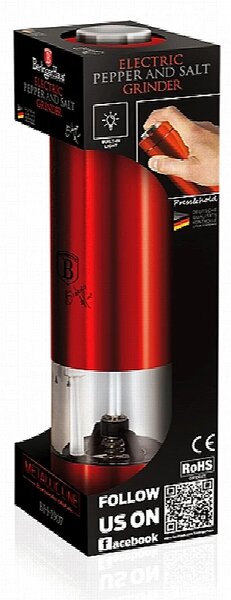 Mlýnek na pepř a sůl elektrický Burgundy Metallic Line
