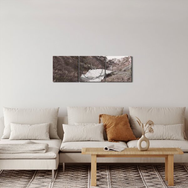 Obraz - Cesta k smaragdovému moři (s hodinami) (90x30 cm)